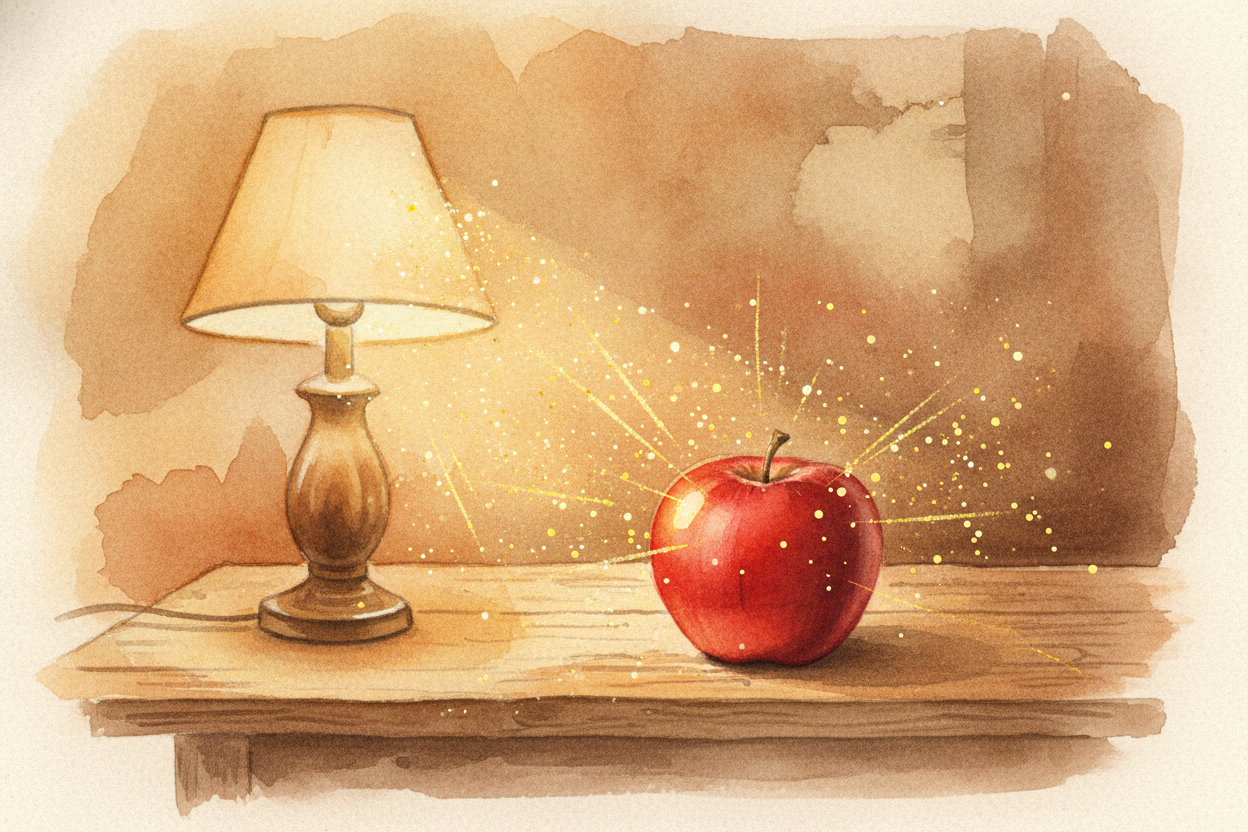 ~~First, a secret:~~ you don't actually see things. You see the **light that bounces off them**. The sun or a lamp throw