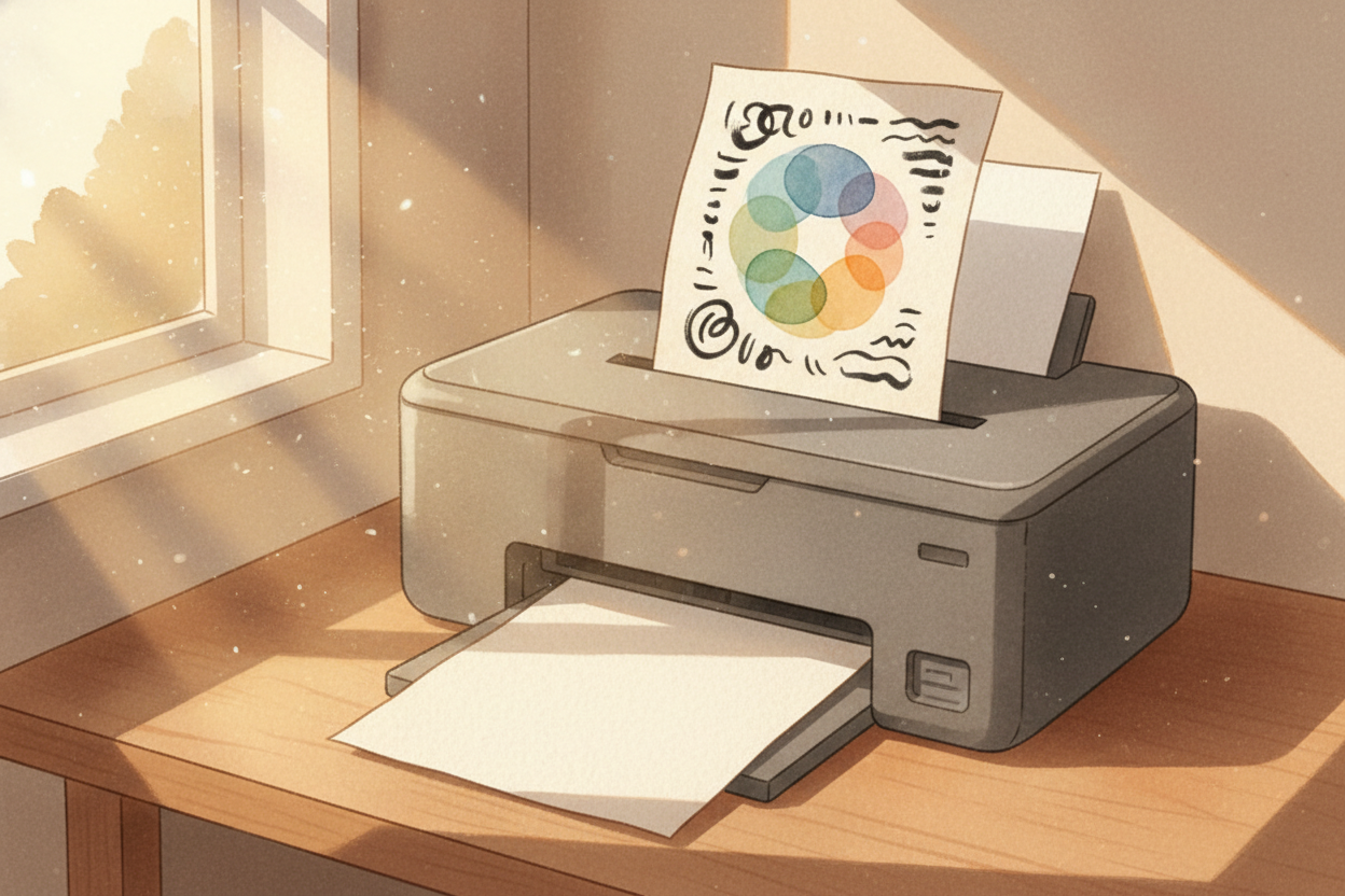 You press print, walk to the printer, and there's your homework—words and pictures sitting right on the paper like they'