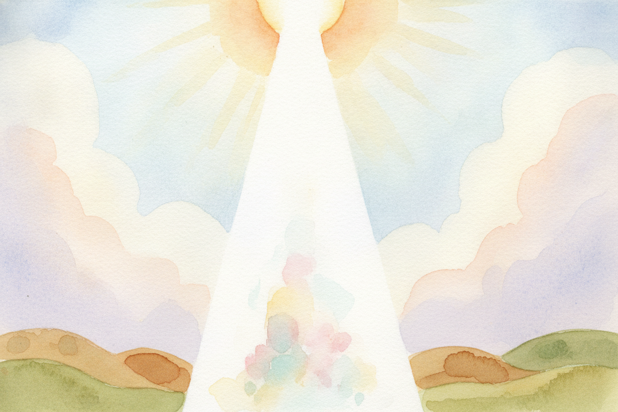 ~~Here's the first secret:~~ **sunlight only LOOKS white**. It's really *a bundle of every color*, all stacked together 