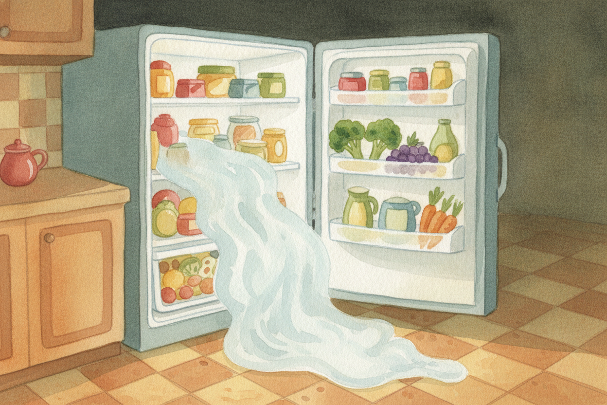 Open your fridge and a little wave of cold rolls out to meet you. It feels like the fridge is making cold and pouring it