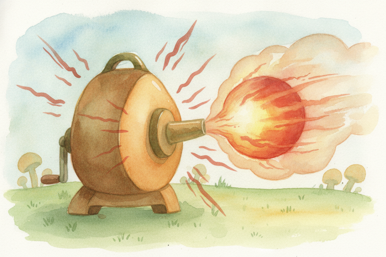 Now the warm gas has to give up its load. It travels to a pump called the ++compressor++ — **the busy heart of the fridg