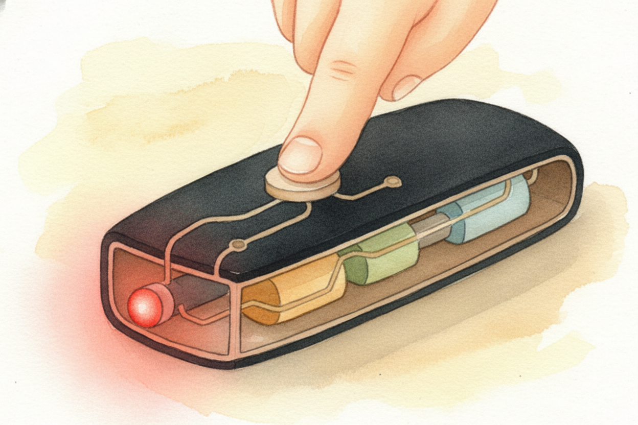 Inside the remote, there's a tiny lightbulb called an ++infrared LED++. When you press a button, it **blinks super fast*