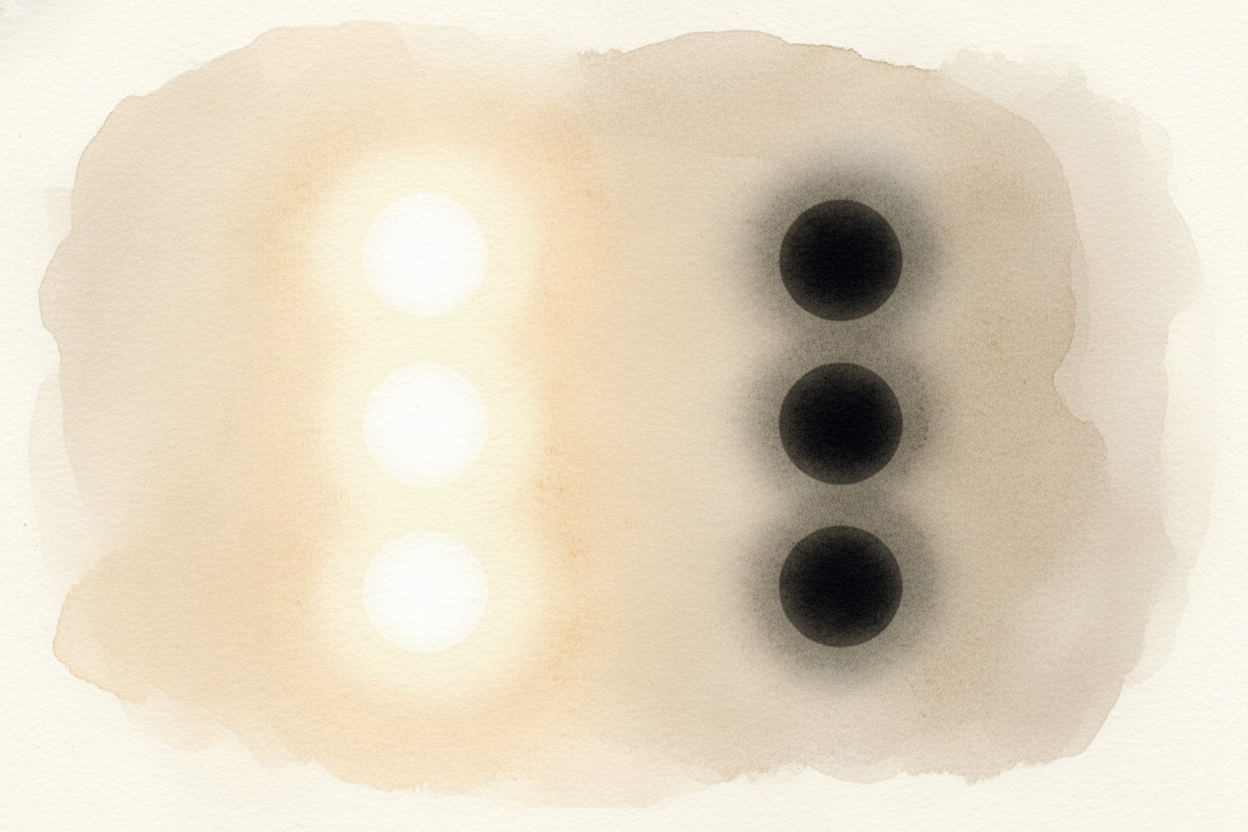 Want to make white? **Turn all three lights to full brightness**. Your eye sees *red plus green plus blue* and thinks, "