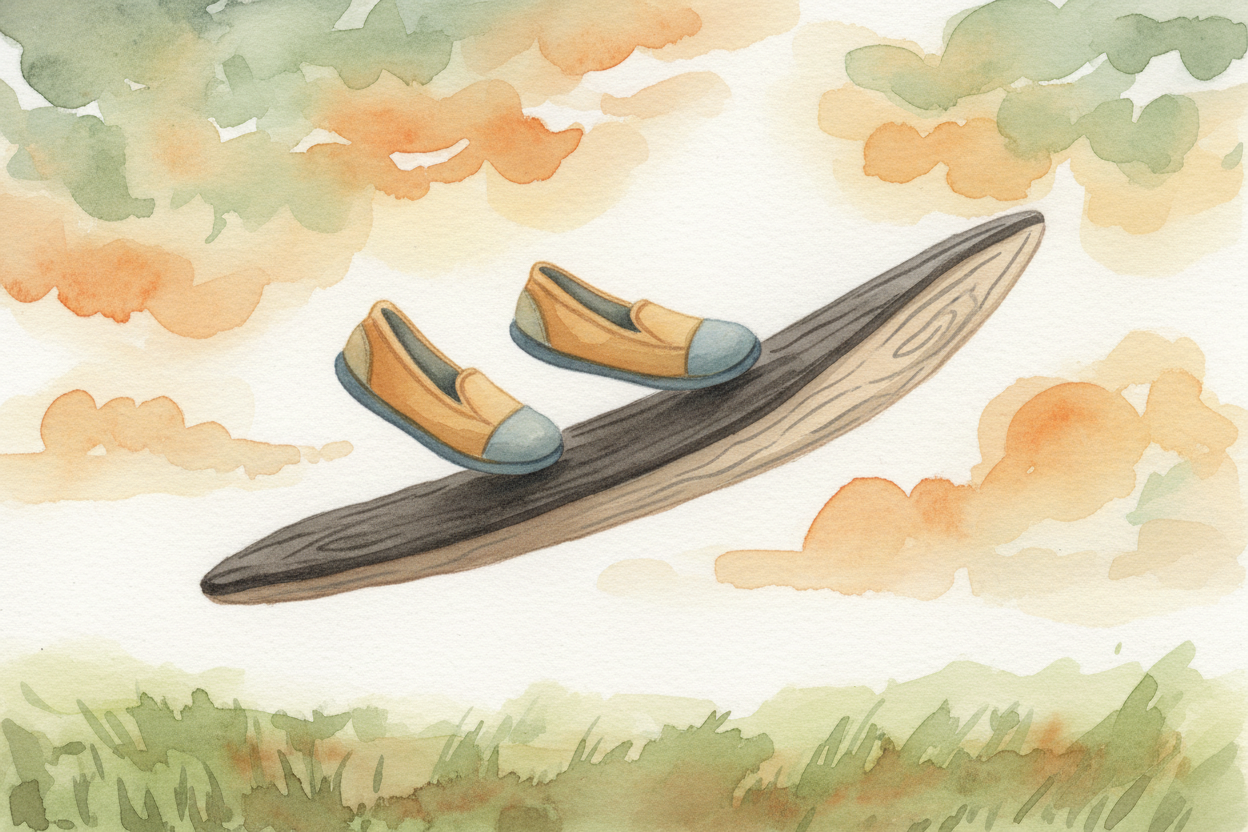 ~~But how does the board stick to your feet when you're airborne?~~ It doesn't — not with glue or magnets. You create a 