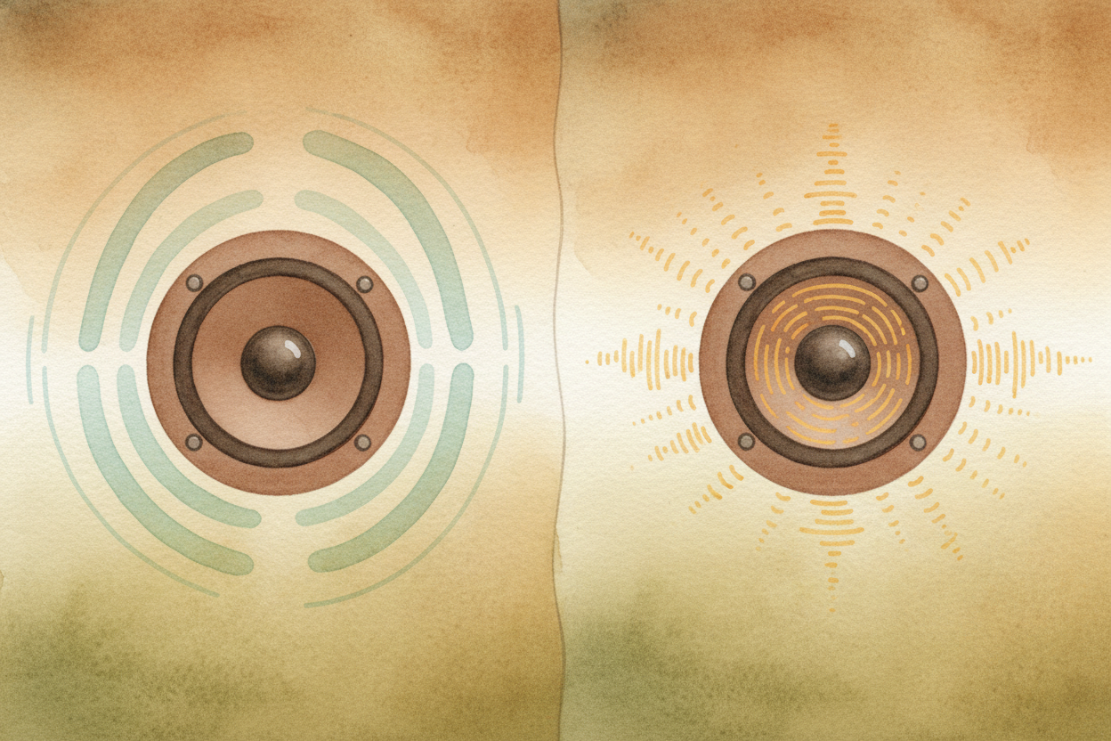 ~~When the singer hits a low note~~, the electricity flips slowly — maybe *100 times a second* — so the cone bobs gently