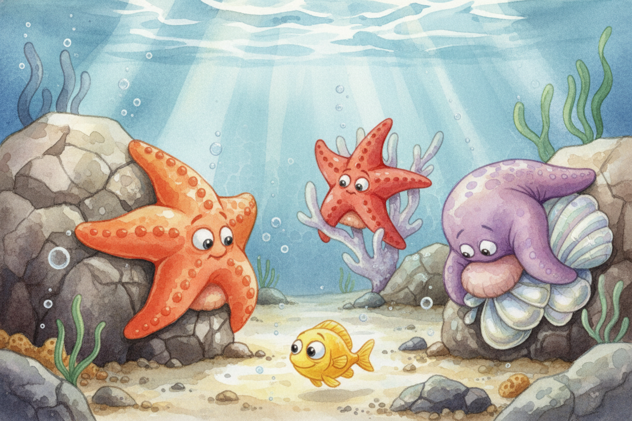 This trick — called ++external digestion++ — means a starfish can eat animals much bigger than its mouth. It can take ho