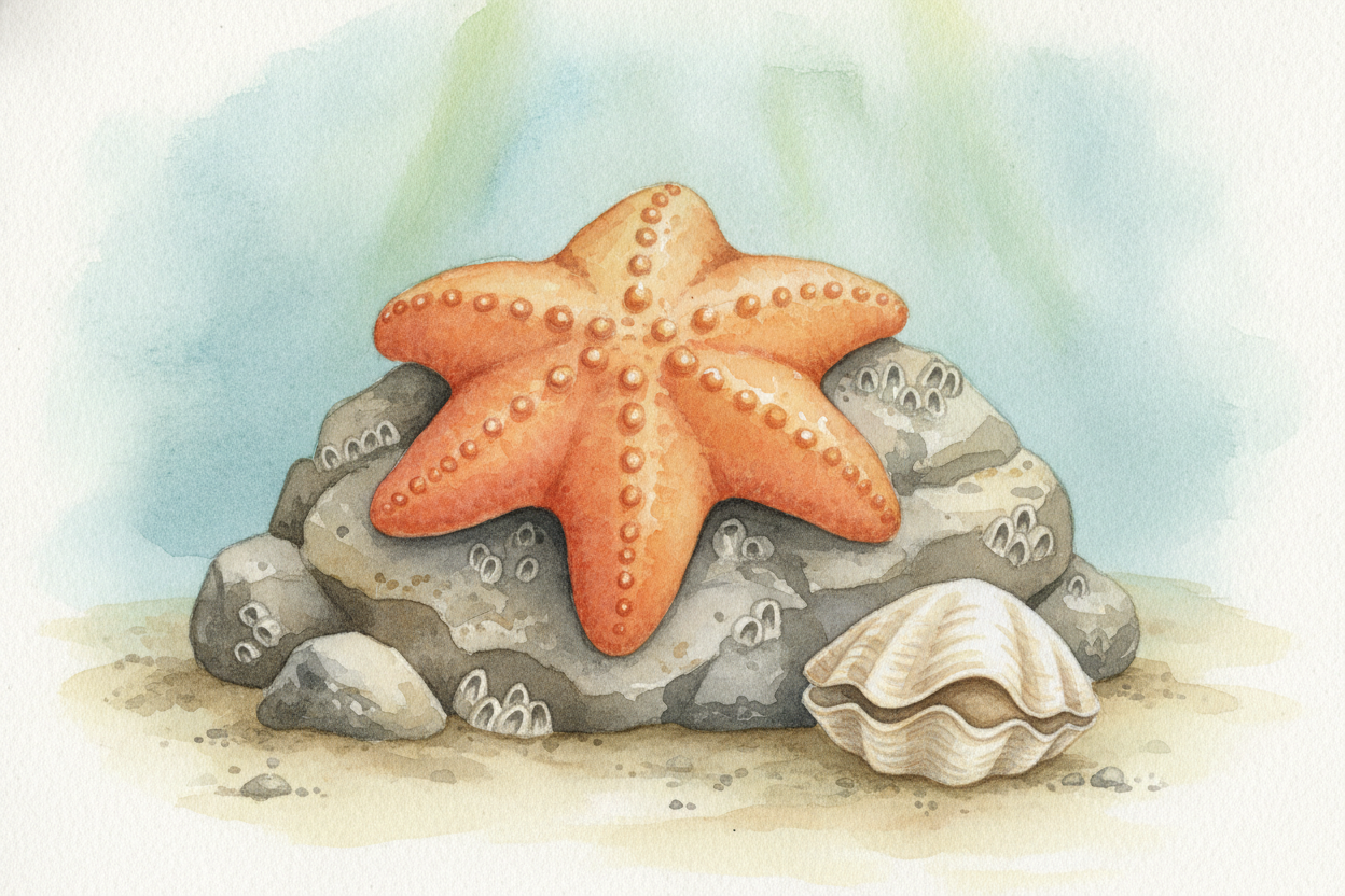 Picture a starfish lounging on a rock at the bottom of the sea. No teeth. No jaws. No little face you'd recognize. And y