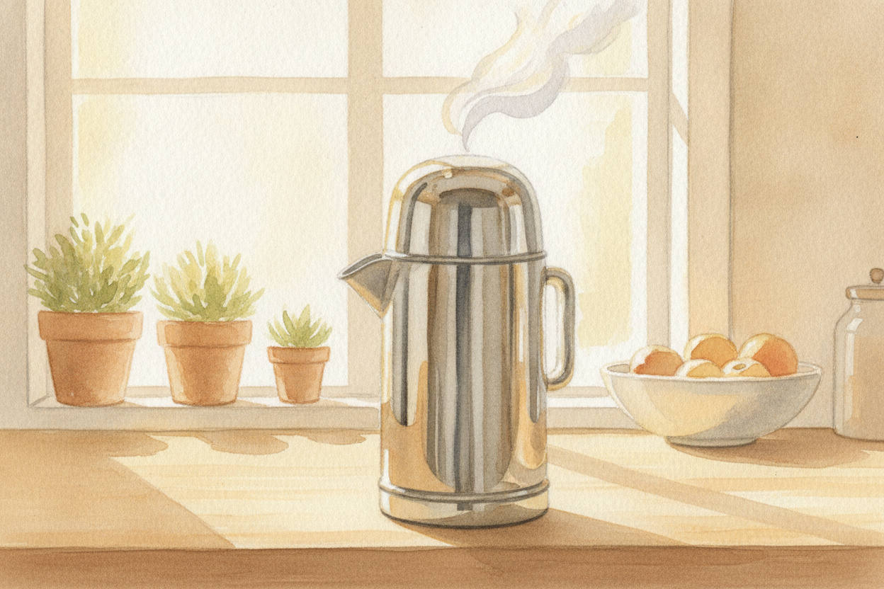 So a thermos isn't a heater or a fridge. It's **a tiny fortress** whose only mission is to stop heat from ~~sneaking thr