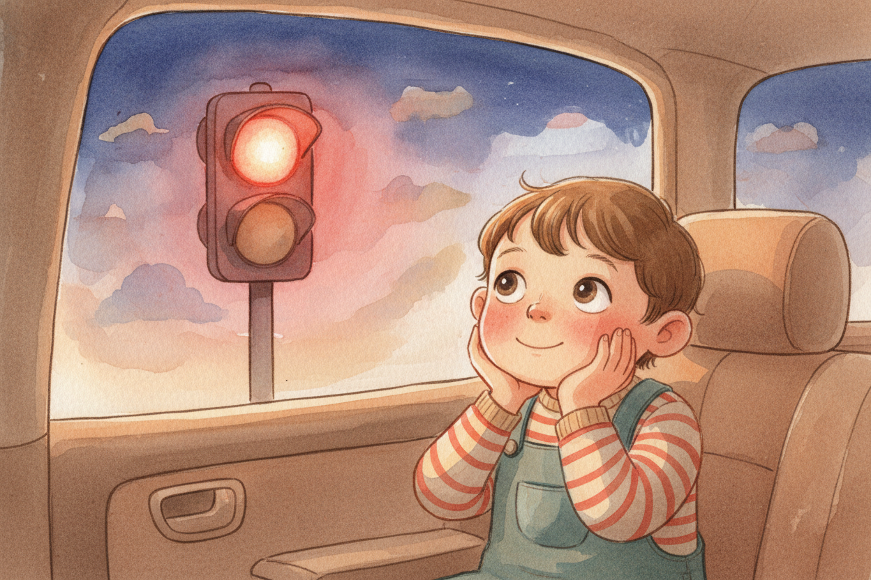 You're sitting in the car, watching the red light. ~~It feels like forever.~~ You start wondering: **is someone watching