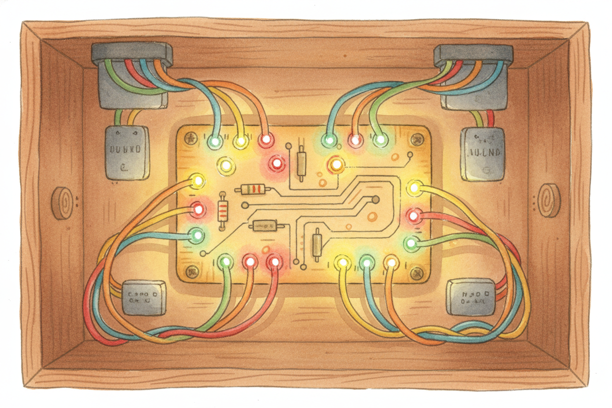 The ++controller++ has a plan, a recipe for when each light turns green. But it's not rigid. When it gets the *"car here