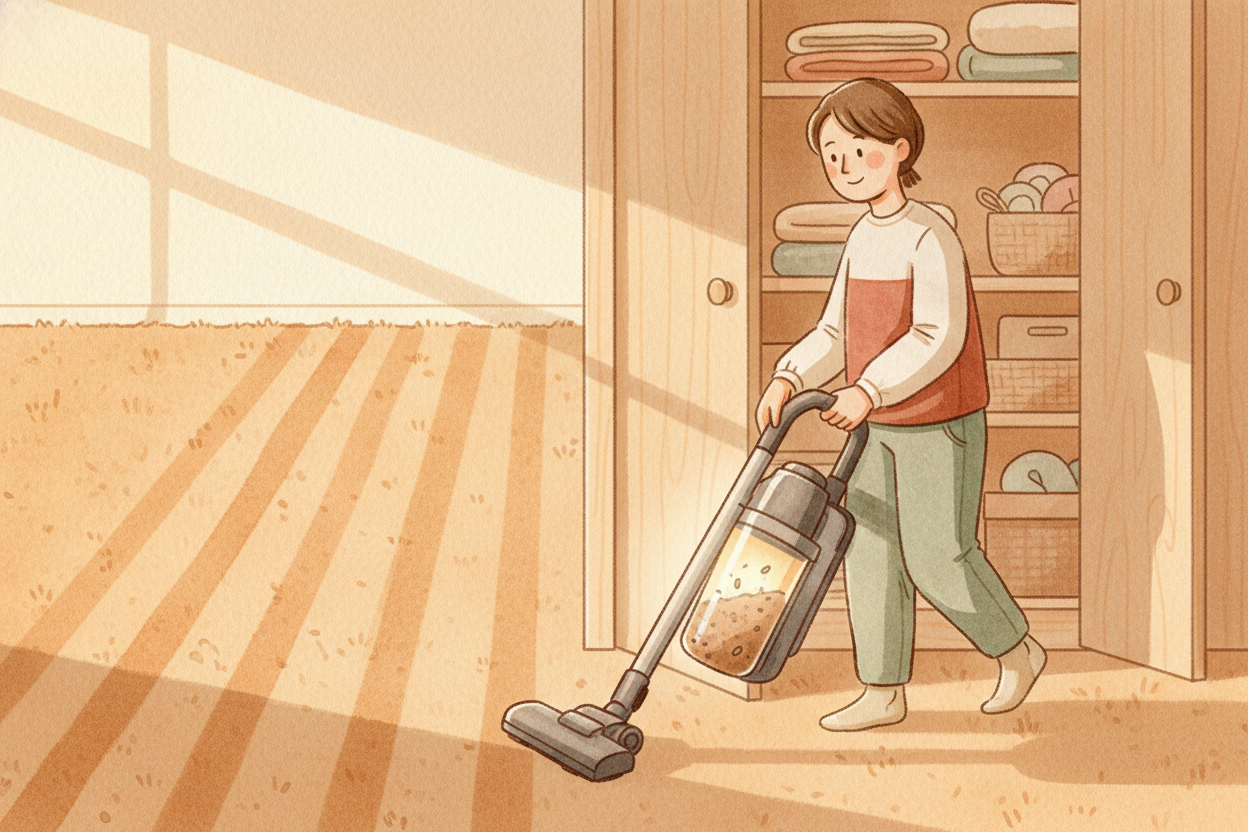 ~~So that's the trick.~~ The vacuum doesn't grab anything. It just moves air so fast that **dirt has no choice but to co