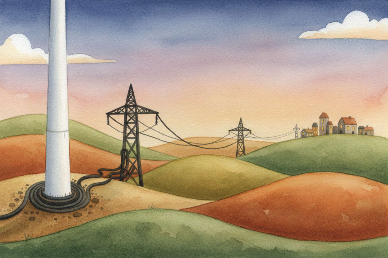 The generator produces alternating current electricity — ++AC power++, the same kind that comes out of the outlets in yo