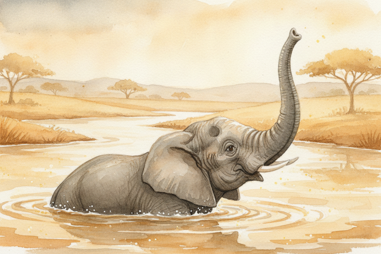 The trunk is also a nose — a **spectacular one**. Elephants can *smell water from far away* and sniff out which friends 