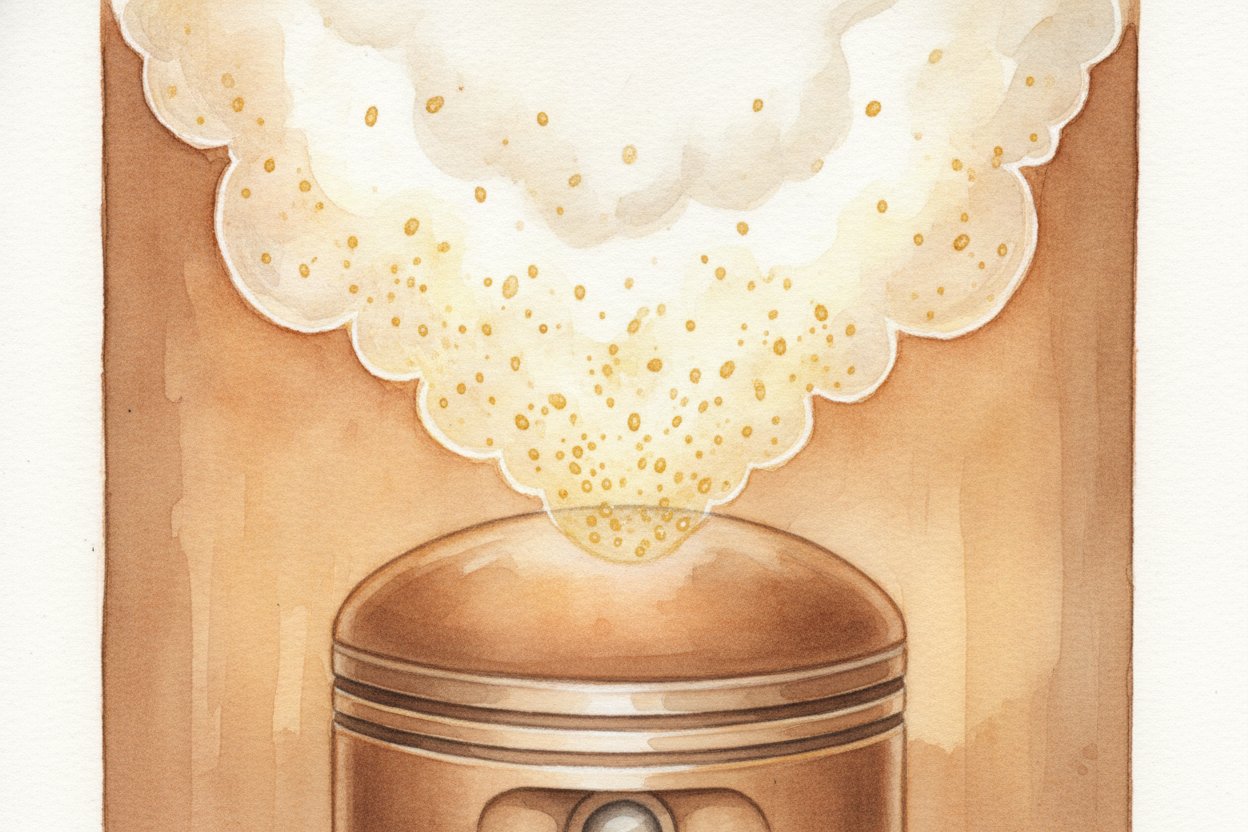 Now we need something to push that piston. ~~Here's the trick:~~ **a fine mist** of fuel and air gets squirted into the 