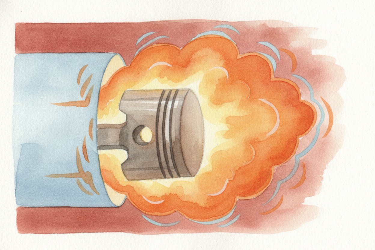 That explosion needs somewhere to go, and the only thing it can shove is the piston. ~~So it slams the piston downward, 