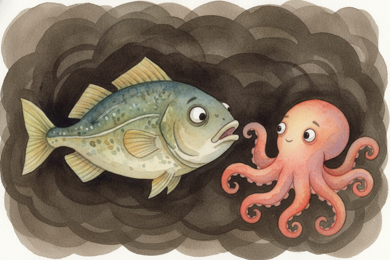 The ink pulls ~~one more sneaky move~~. It carries a substance that can **dull a predator's sense of smell and taste** f