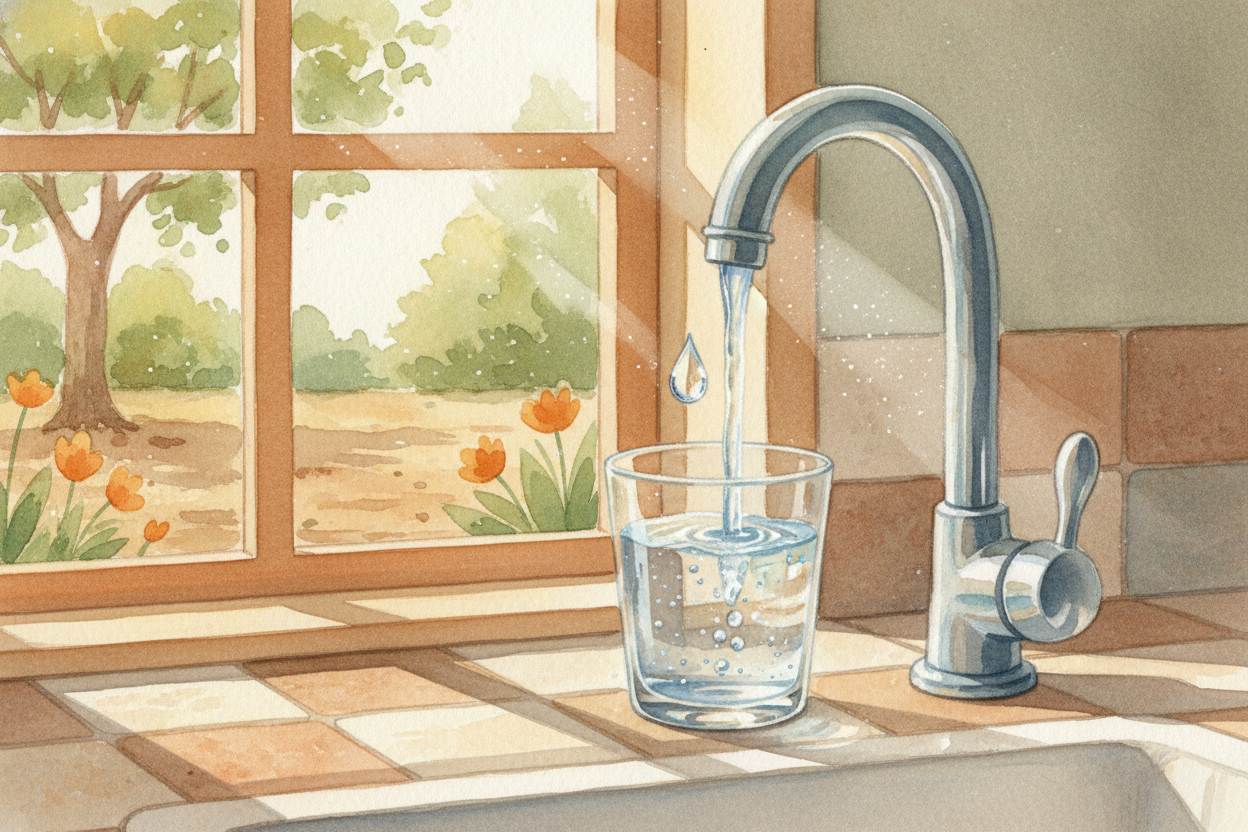 You turn the tap and out comes water — clear, cold, ready to drink. ~~But where was it ten minutes ago?~~ A week ago? Le