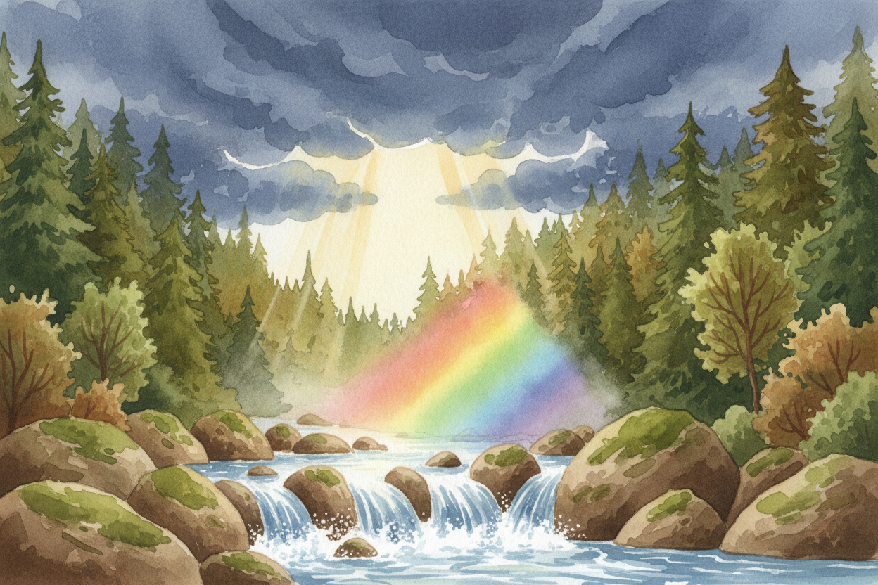 And before the reservoir? Your drop **fell from a cloud**, landed on a mountainside, trickled into a stream, joined a ri