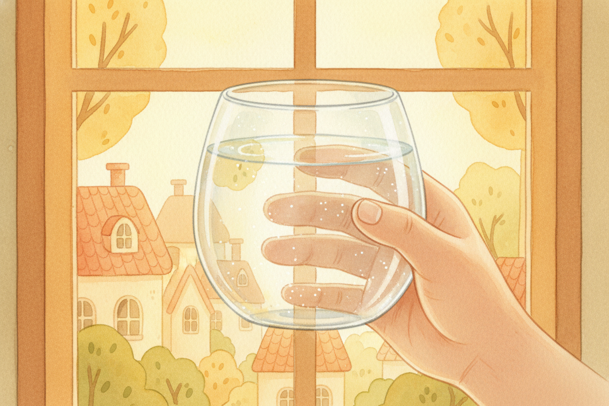 So when you fill your glass, you're drinking **ancient water that fell as rain last month**, got filtered by sand and ~~