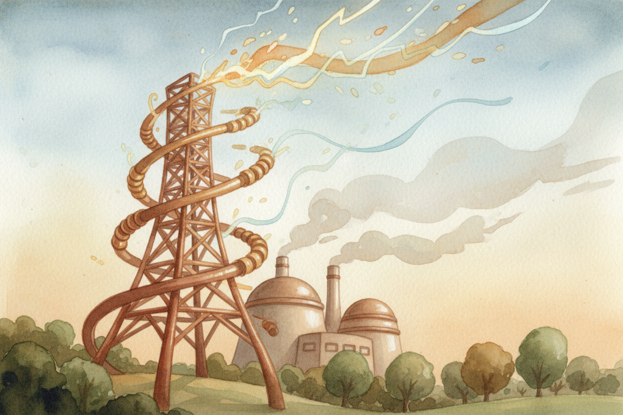 But **electricity is lazy**. It doesn't want to travel far through regular wires—it *loses energy as heat*, like a runne