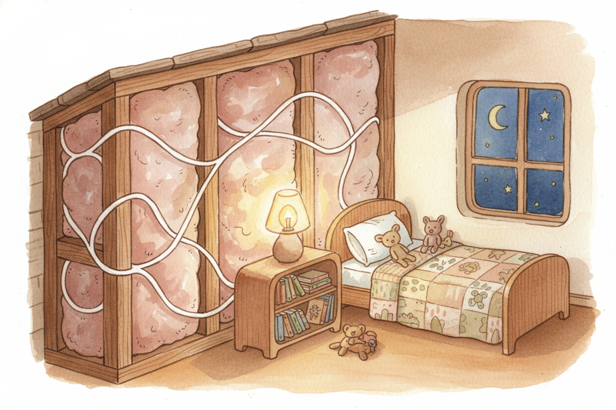 The electricity flows through a cable into your home's circuit breaker box, then branches out through wires hidden in yo