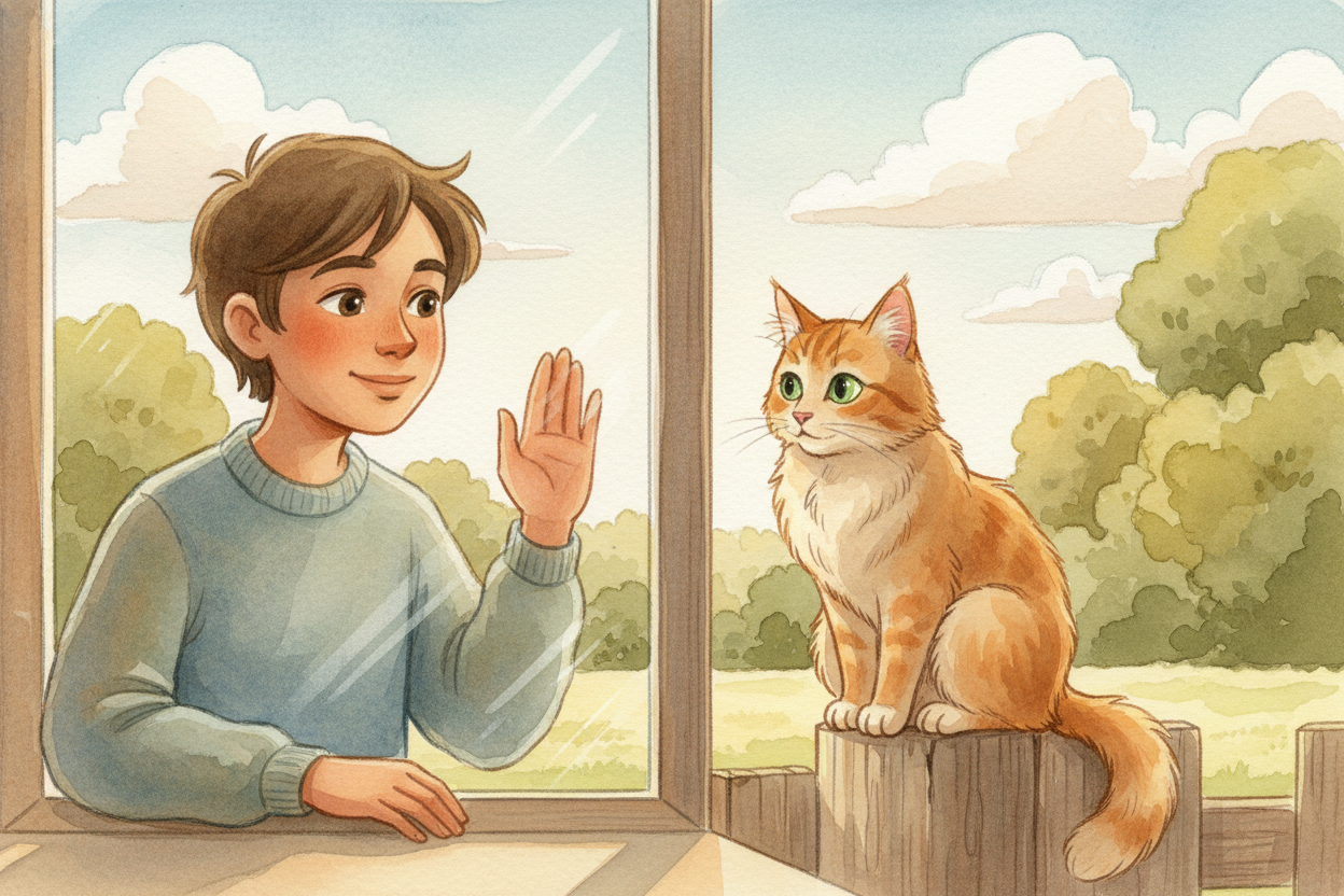 You look through a window and see the whole world — trees, clouds, your neighbor's cat plotting something suspicious. ~~