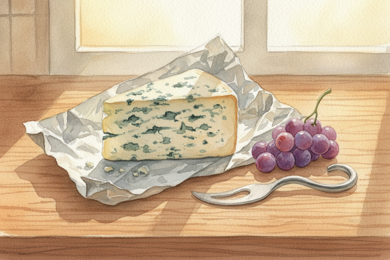 After about ++two to three months++, the cheesemaker decides the cheese is ready. The mold has done its job. The cheese 