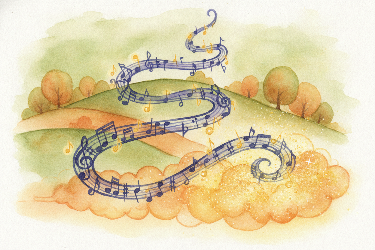 But there's more than just speed. Music **plays with expectation**. A good song sets up a little pattern, then leans awa