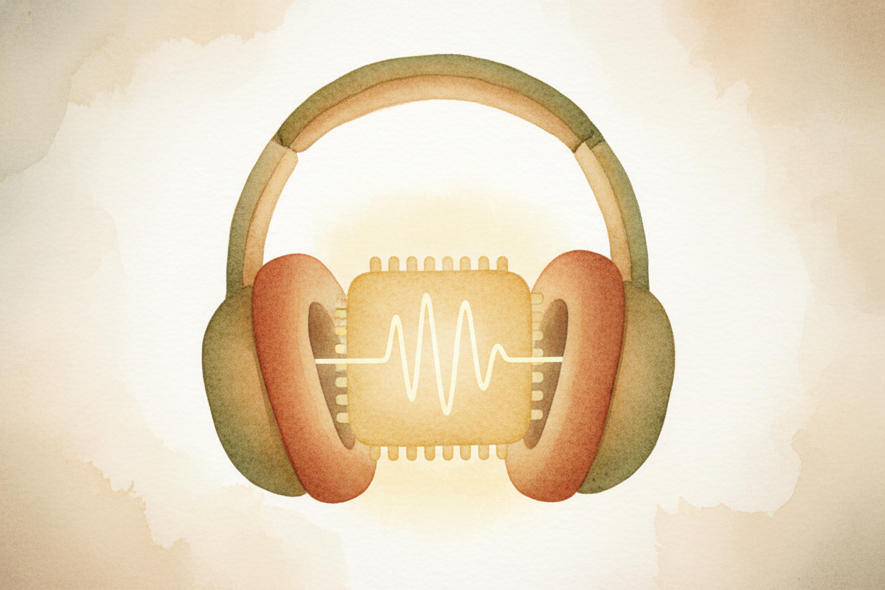 A computer chip inside the headphones analyzes that incoming noise **in a fraction of a second**. It figures out the *ex