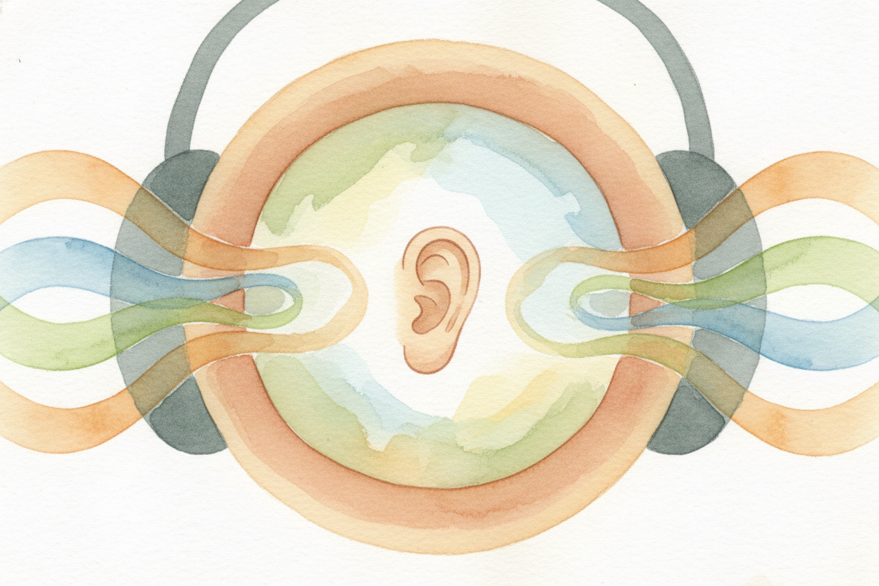 The headphones blast that opposite wave out through the speakers, right into your ears. The original noise wave and the 