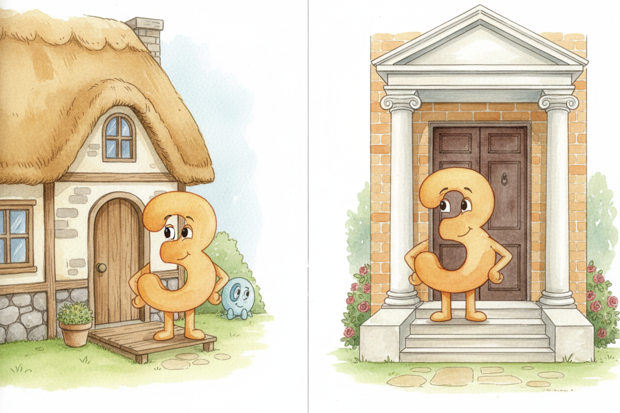 ~~Here's the secret.~~ **A digit's value depends on its address** — its spot in the line. Take the digit 3. _Sitting all