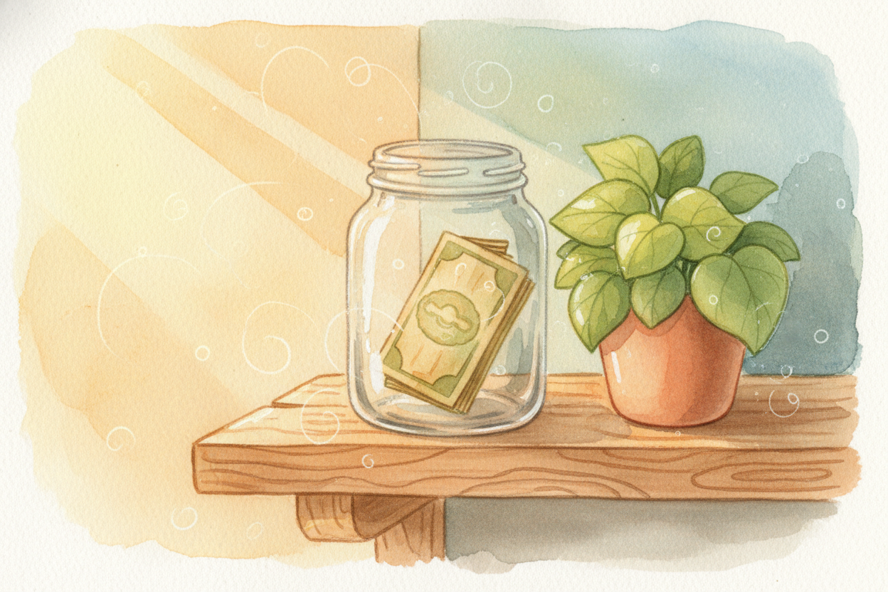 You put ten dollars in a jar. A year later, you open it, and ~~guess what?~~ Still ten dollars. But put that same ten do