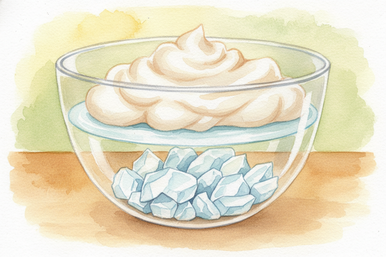 ~~Here's the problem~~ ++carrageenan++ solves. Ice cream is a mixture of fat droplets _(from cream)_, water (from milk),