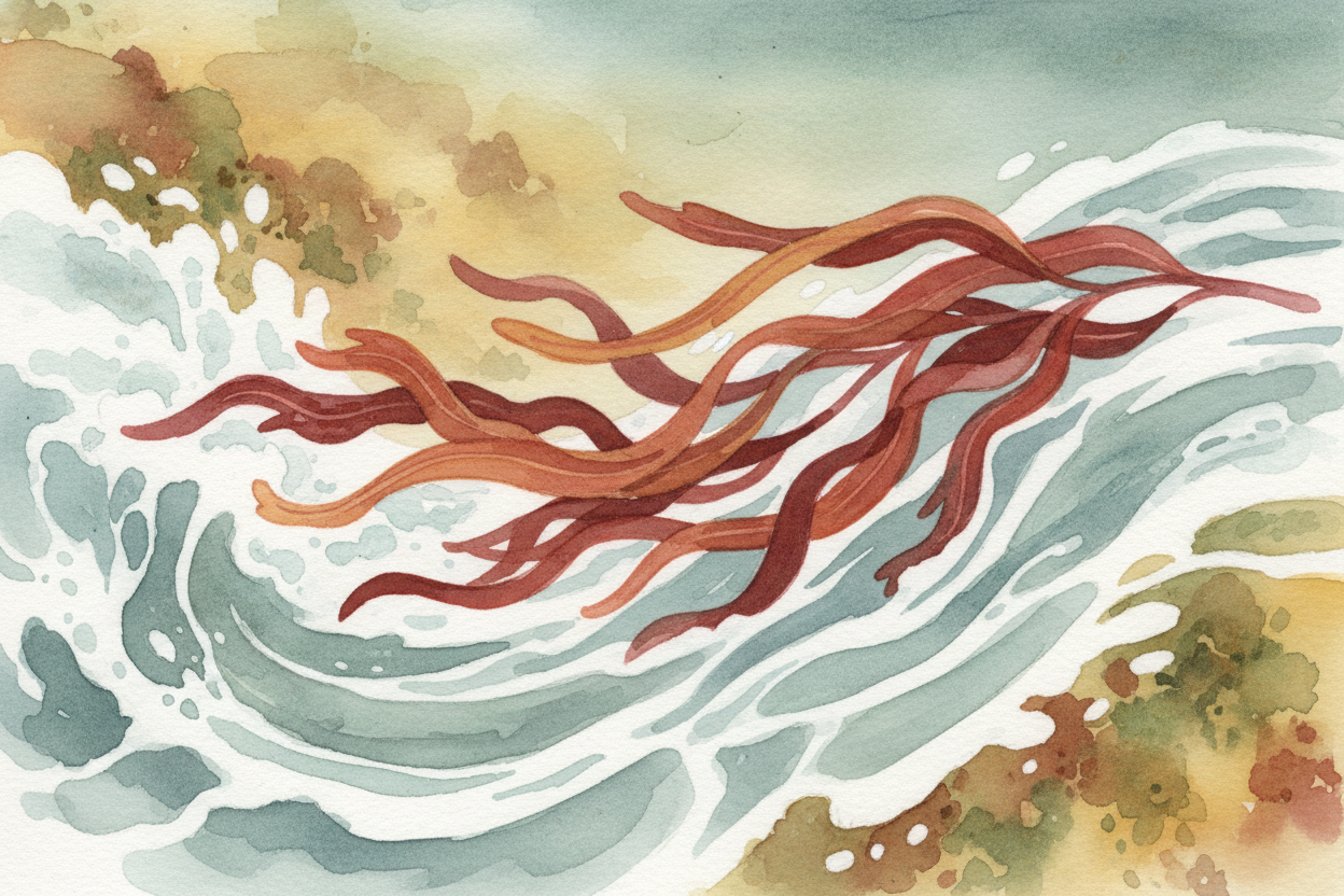 So why seaweed? ++Carrageenan++ evolved to help red seaweed stay **flexible and strong in crashing ocean waves**. *The s