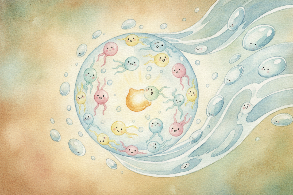 ~~And here's the clever twist.~~ The outside of that ball now **loves water**. So water, _which moments ago wouldn't tou