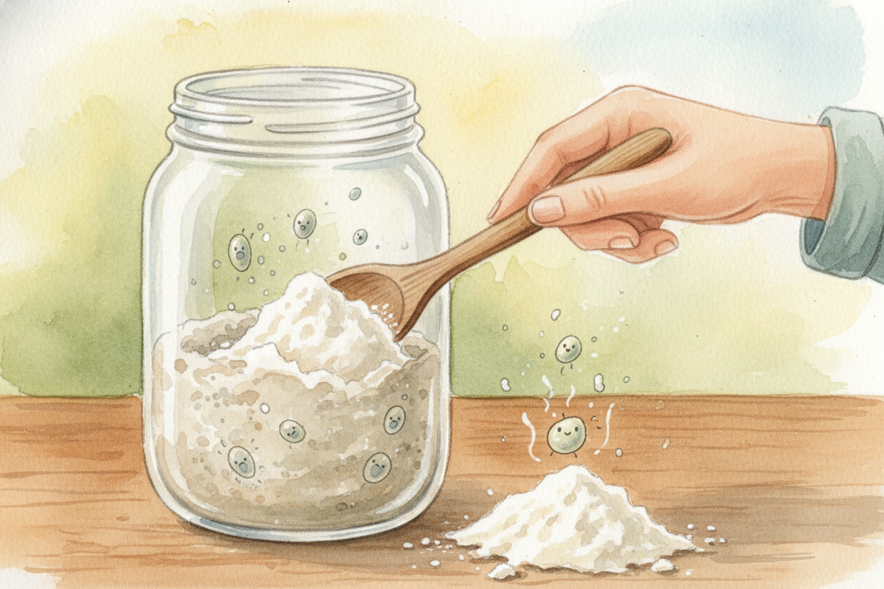 If you forget to feed your starter for a week, most of the yeast go dormant or die. ~~But a few tough survivors~~ hide i