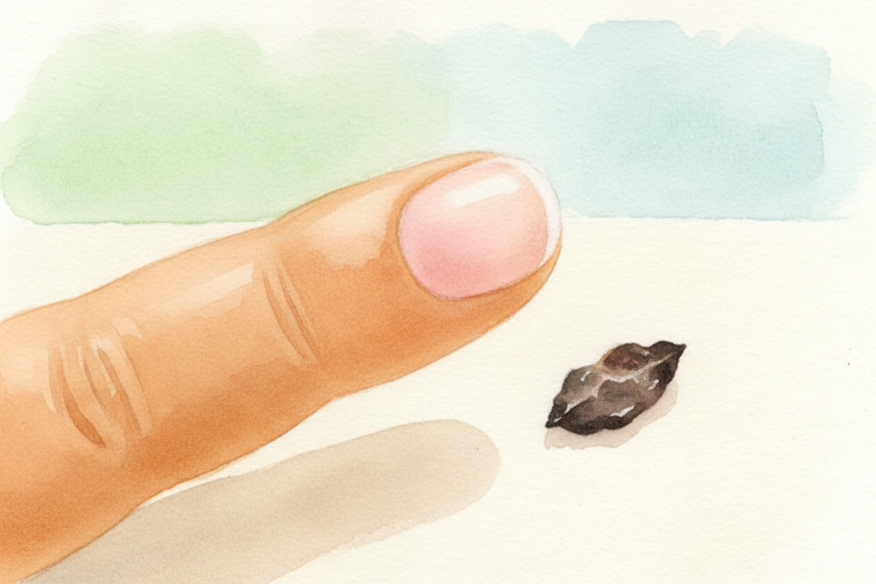 After about a week, the scab falls off — ~~sometimes when you're not even paying attention~~. Underneath is smooth, new 