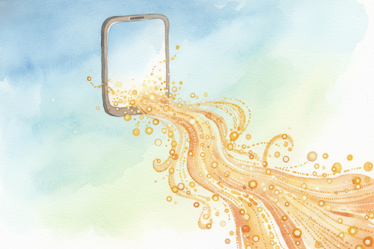 Your message becomes a string of tiny electrical pulses — **millions of microscopic on-off blinks**, ~~like a flashlight