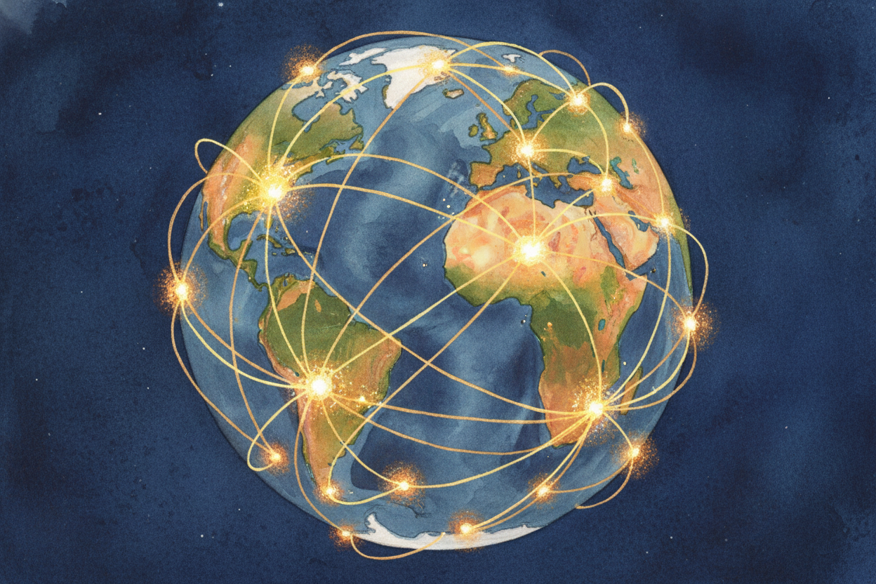 Beneath every ocean, inside every tower, **billions of light-pulses** are racing right now — carrying hellos and jokes a