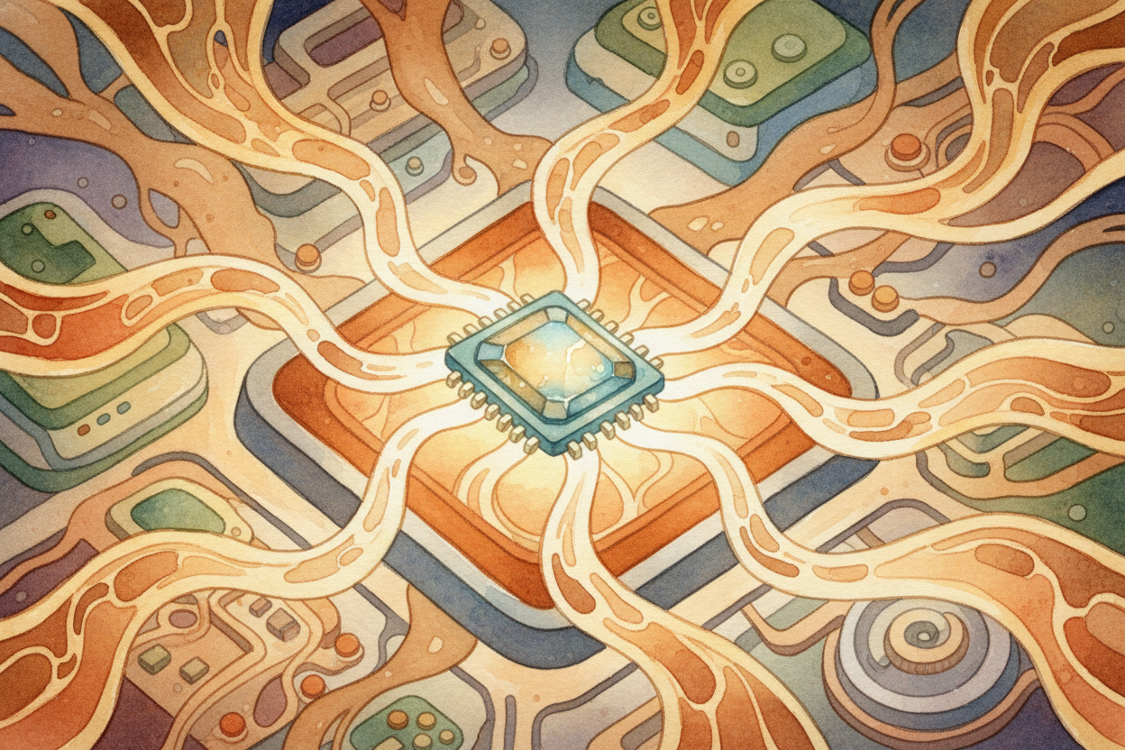Inside the computer, a chip called the ++processor++ catches that code. It's like the **brain of the whole operation**, 