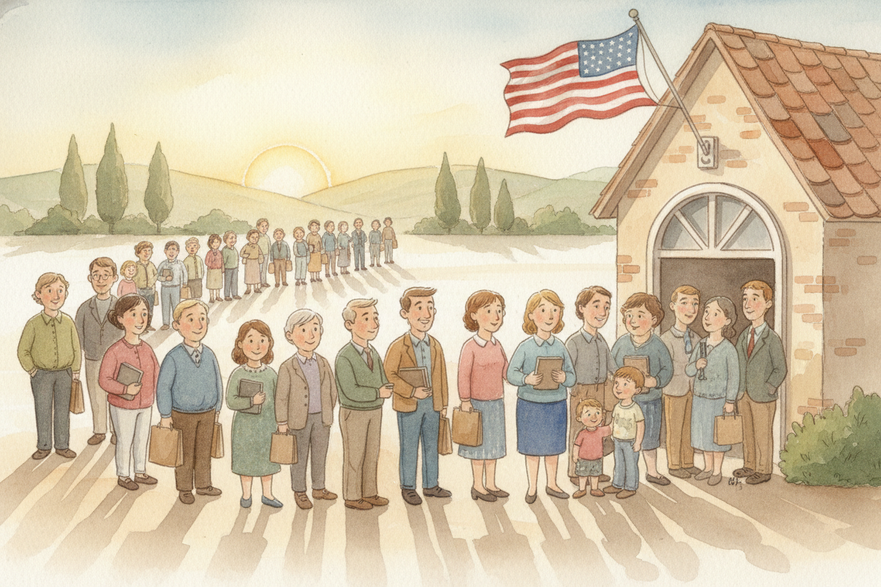 So when you hear "++Election Day++," picture **millions of people each making one private choice**, all those choices be