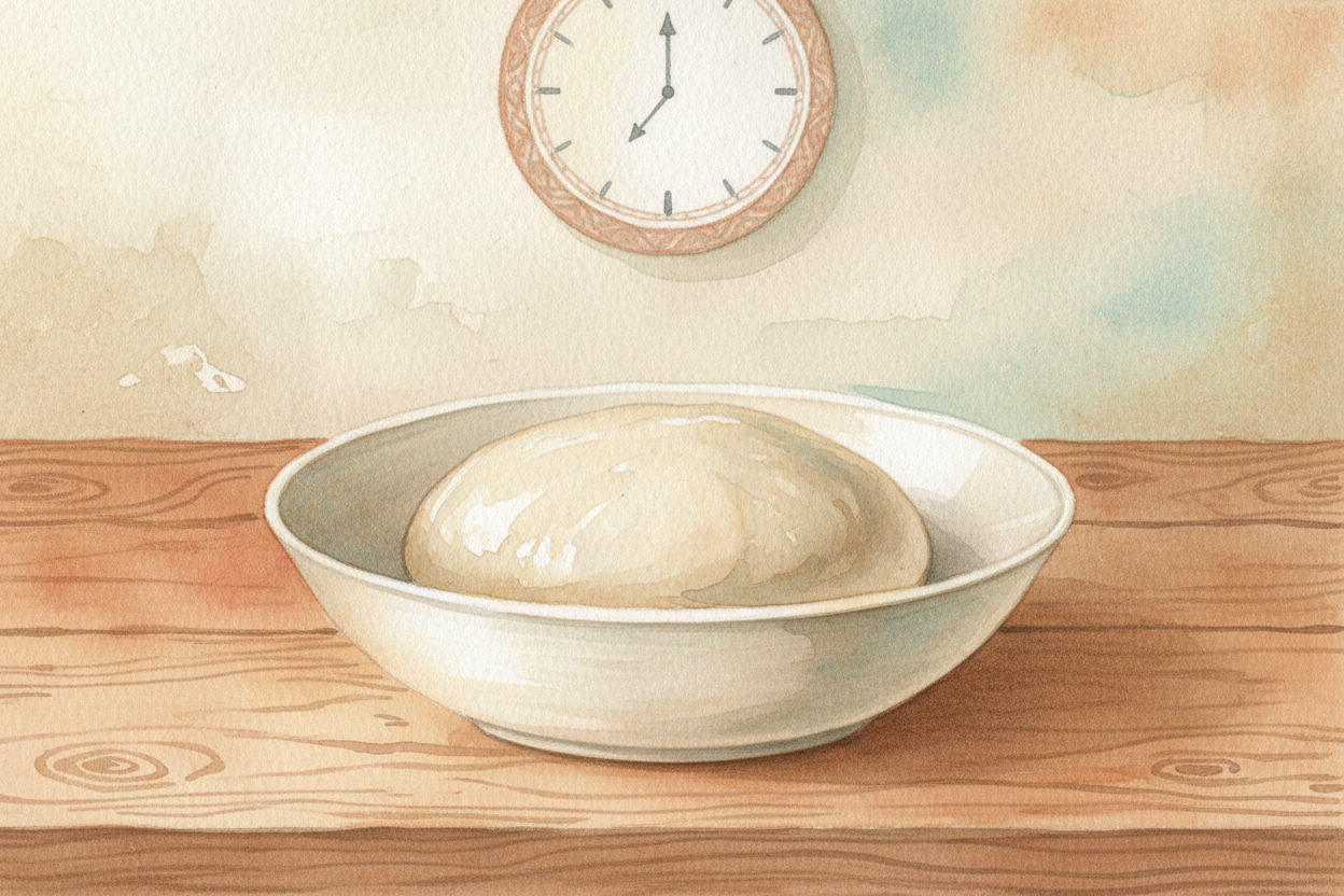 You pinch off a piece of raw dough and it feels dense, cool, slightly sticky. An hour later it's doubled in size, soft a