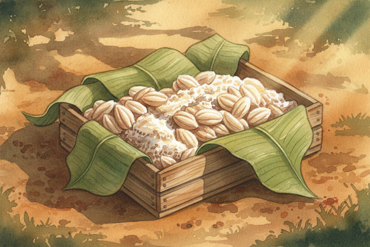 ~~Here's the first surprise:~~ fresh cacao beans taste nothing like chocolate. They're **bitter and harsh**. So before a