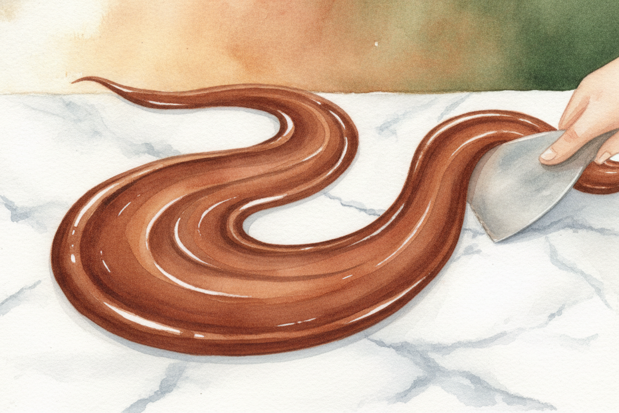 Almost there — but smooth chocolate has one last trick to learn: how to set perfectly. The chocolate is gently warmed, c
