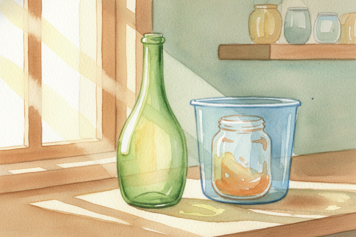 ~~Here's the wild part:~~ glass can be **recycled forever**. That jam jar could be melted and remade *a hundred times an
