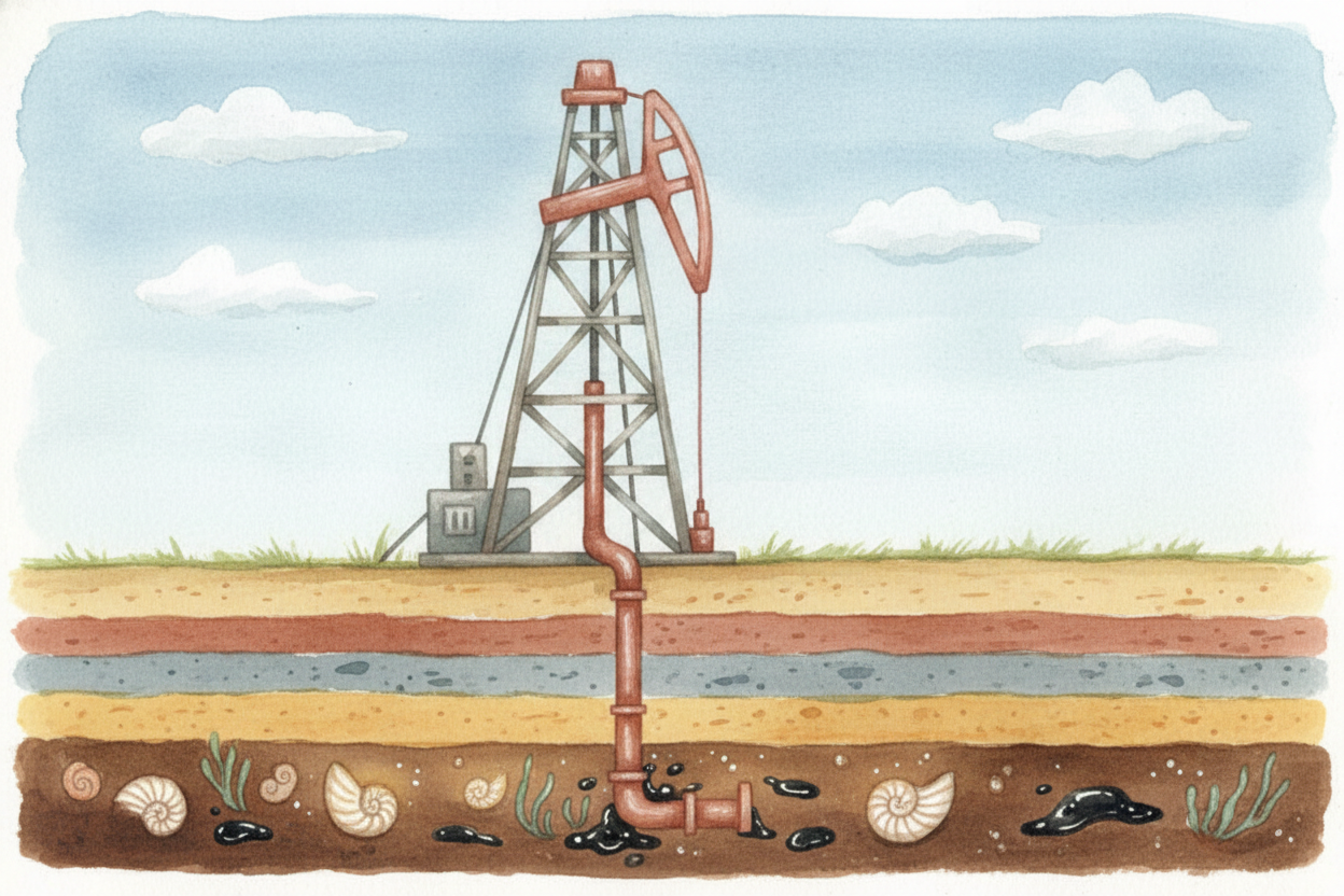 Most plastic begins as oil or natural gas, pulled up from deep wells. That oil is the compressed remains of tiny sea cre