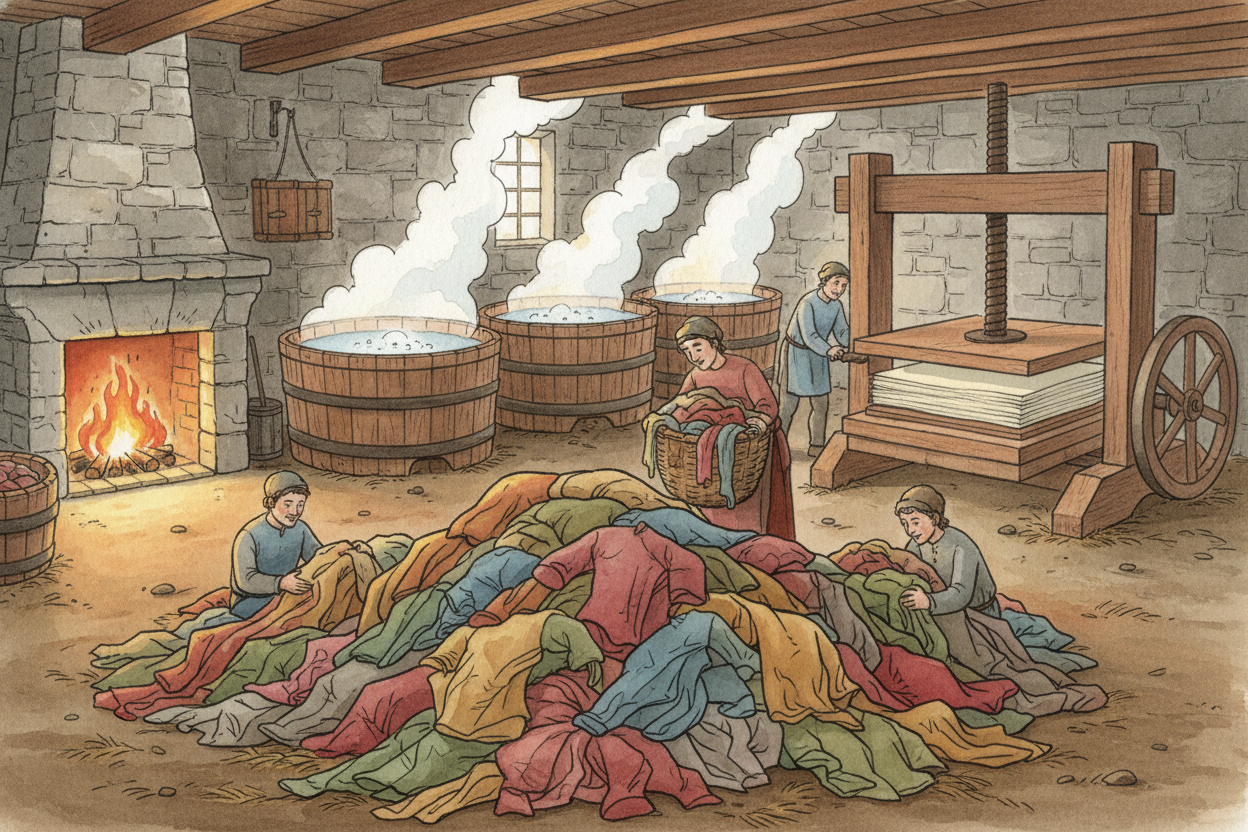 By the 1100s, paper mills appeared in ++Europe++ — first in ++Spain++, then Italy, then spreading north. Europeans made 