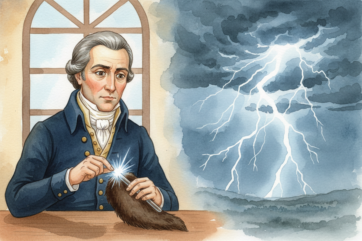 Before ++Volta++, people had seen electricity do wild things — sparks from rubbing amber, lightning splitting the sky — 