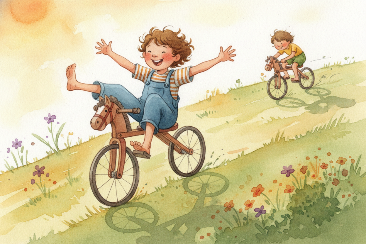 ~~It worked!~~ You could coast downhill and balance on two wheels — **much faster than walking**. But going uphill? Your