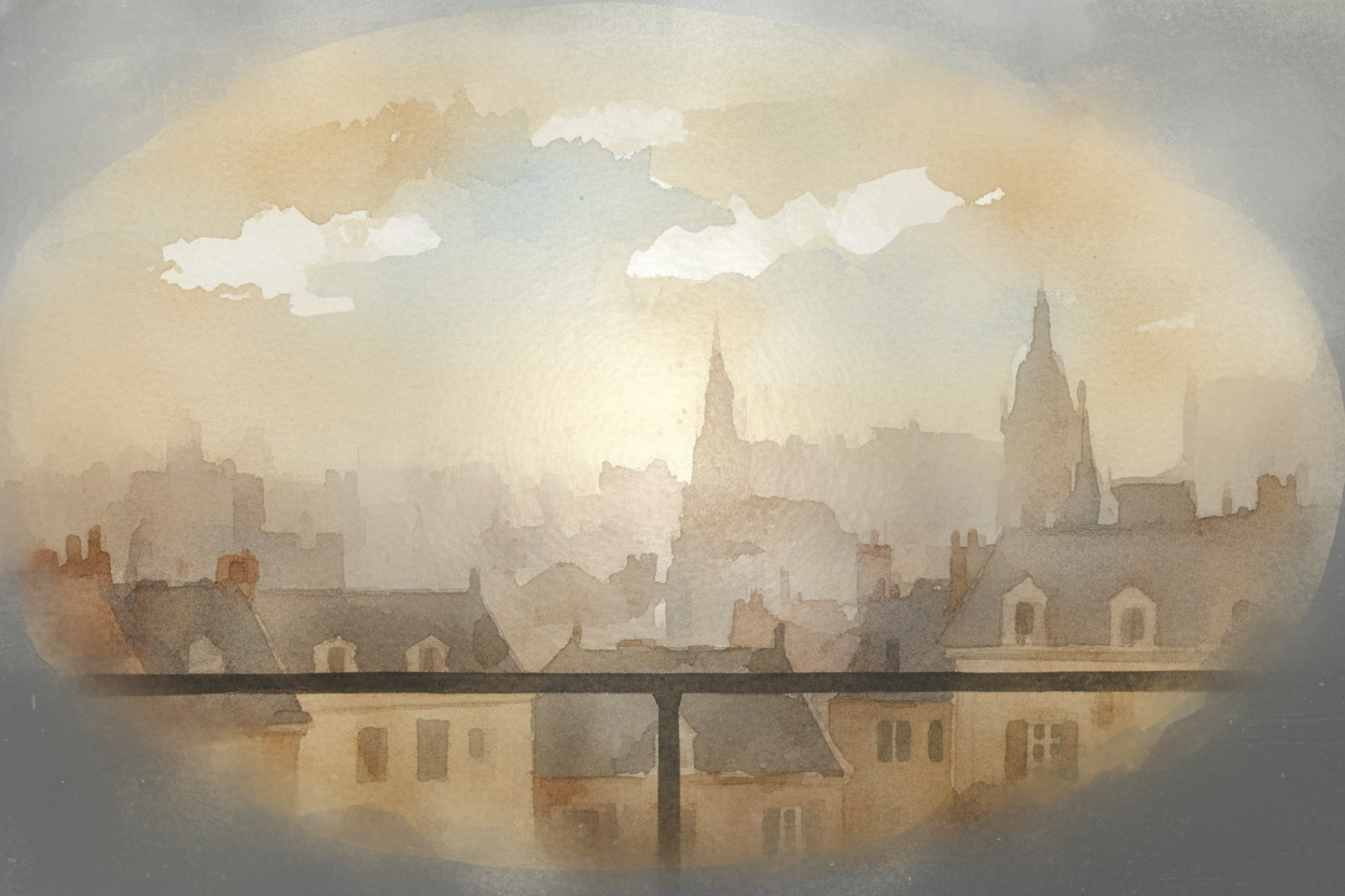 ++Niépce++ pointed his camera obscura at the view from his window and waited. And waited. **Eight hours later**, he had 